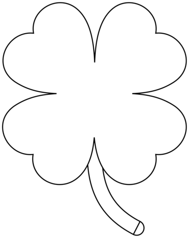 Four Leaf Clover Emoji Coloring Page